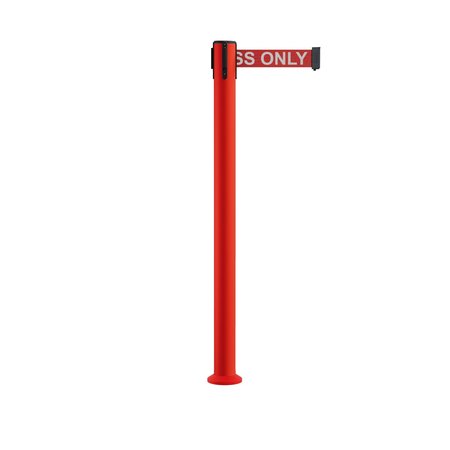 MONTOUR LINE Stanchion Belt Barrier Fixed Base Red Post 7.5ftRed Auth...Belt MSX630F-RD-AUTHRW-75